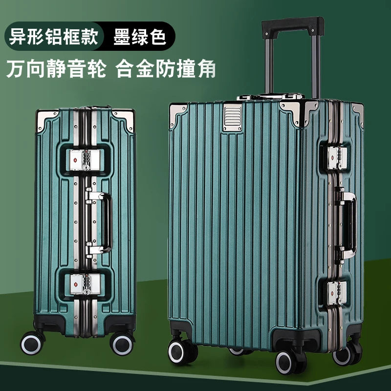 2-Pieces set travel luggage suitcase  20+26 inches aluminum frame with tsa lock, carry on size  featuring silent all-terrain wheels, a cup holder