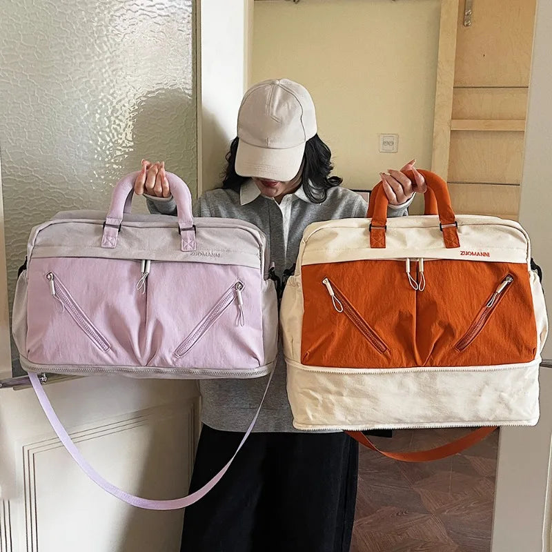 Sports Duffels Bag Travel Handbag Independent Shoe Compartment Suitable for Sports Fitness Travel Weekend Stays Business Travel