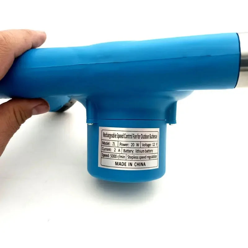 Electric rechargeable lithium-ion outdoor barbecue camping blower High wind 12V DC portable blower