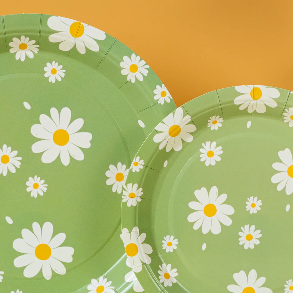 Paper Plates Heavy Disposable Dinner Plates Pastel Floral Print for Picnic Bridal Shower Spring Birthday Party Decor