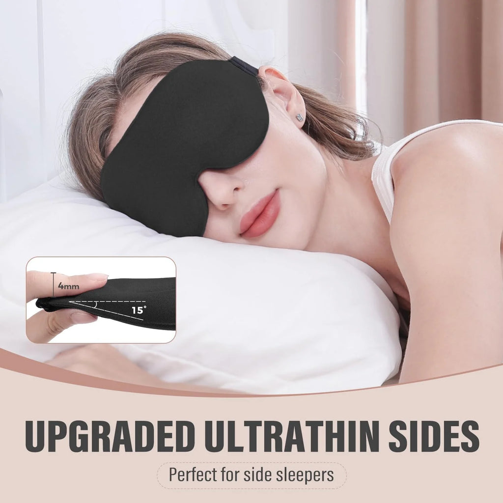 1pc Unisex 3D Sleep Mask, Light Blocking Eye Shade for Side & Supine Sleepers,Soft Breathable Polyester Eyepatch with Adjustable