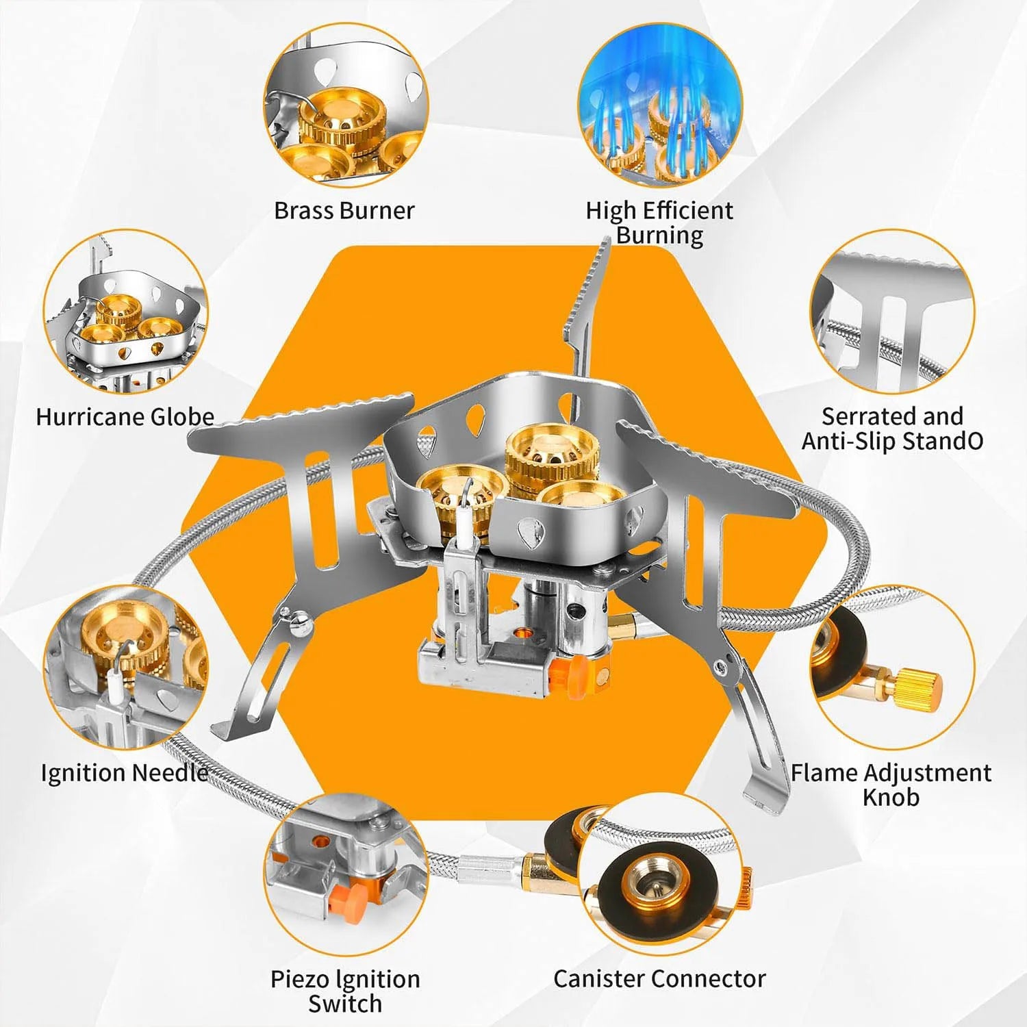9900W Big Power Camping Gas Stove Portable Outdoor Windproof Stove Camping Picnic Survive Burner Foldable Hiking Gas Stove
