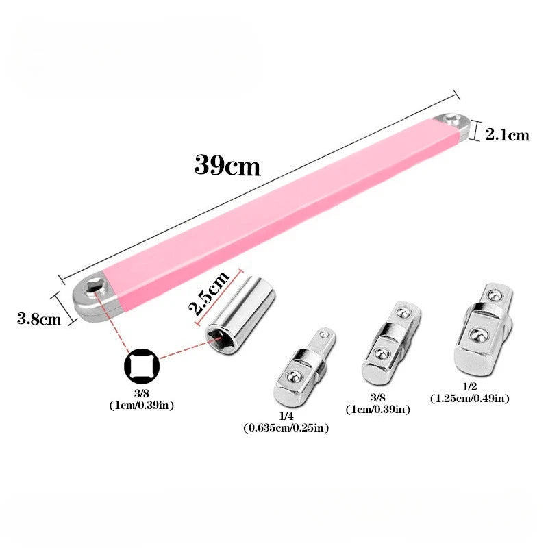 Compact Offset Extension Wrench Dual Purpose Adapter Chrome Vanadium Steel Hand Tool for Impact Socket Ratchet Car Repair