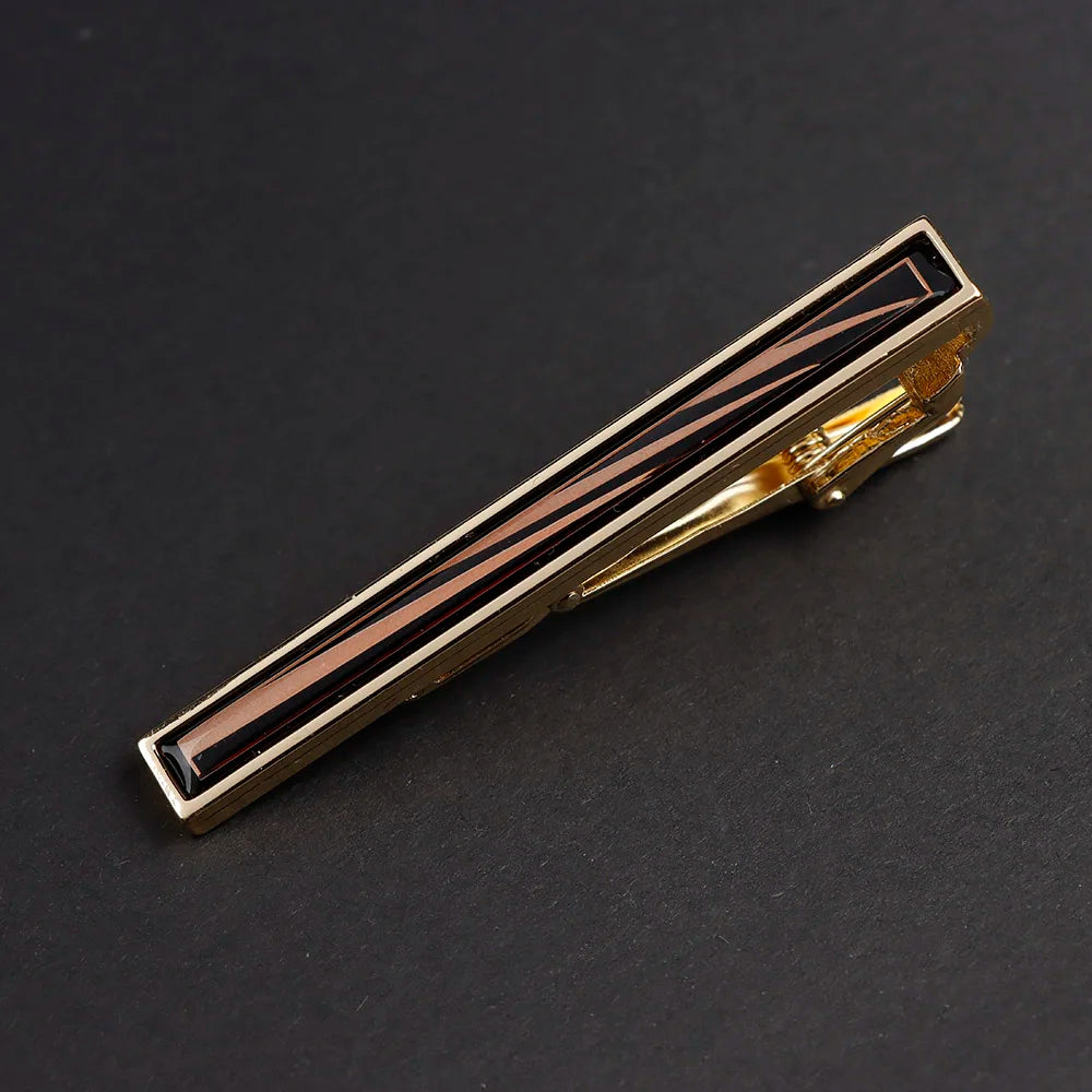 New High Quanlity Classic Golden Sliver 6cm Designer Metal Tie Clips Set Necktie Pin For Men Business Banquet Accessories Gift
