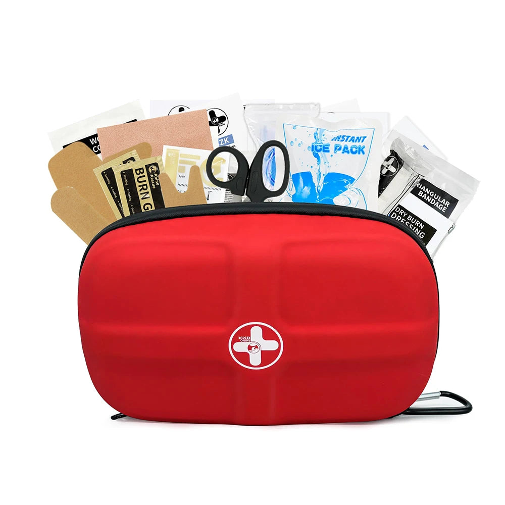 RHINO RESCUE Mini First Aid Kit Small Waterproof Portable Emergency Kit Camping Essentials, With 106 Items For Travel, Home, Car