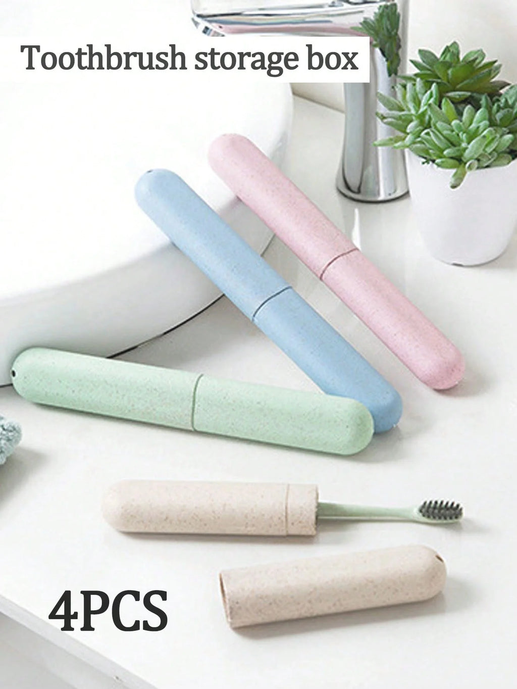 4 Pack Toothbrush Case Portable Travel Toothbrush Case Dust-Prof and Sanitary for Home, rave, Business, Camping, School oothbrus