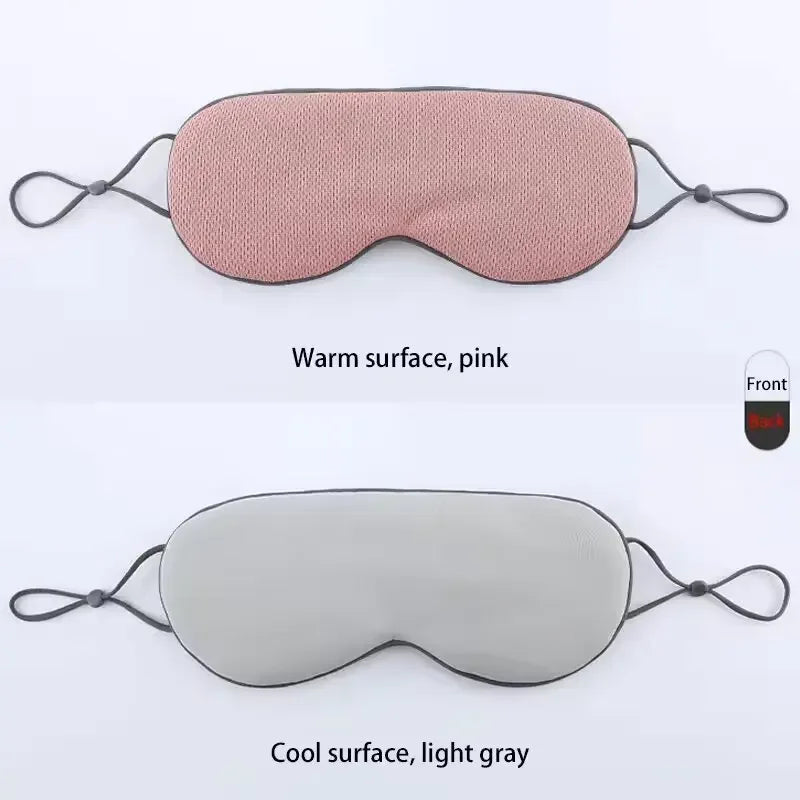 Sleep Mask Warm Cold Dual-Use Soft Silk Eye Mask Night Blackout Blindfold Eye Shade with Adjustable Elastic Strap Travel Shade