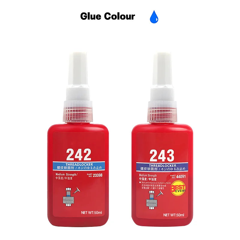 Blue Threadlocker 242/243 Anaerobic Glue Anti Loosening Fastening 50ML Screw Glue For Thread Sealing And Fastening