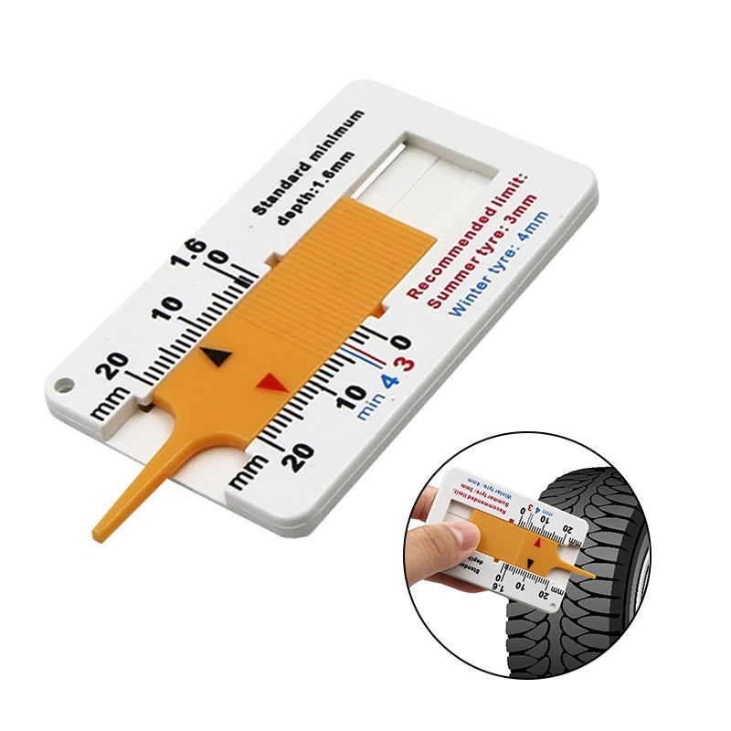 Auto Tyre Tread Depth Gauge Caliper Car Motorcycle Caravan Trailer Wheel Measure Car-styling Repair Tool