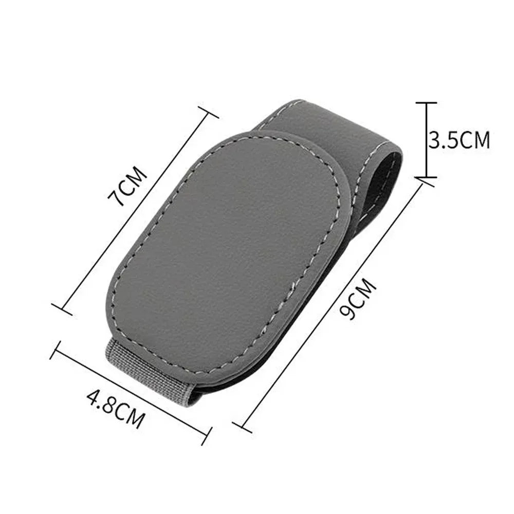 Magnetic Leather Eyeglass Clip Auto Sun Visor Glasses Storage Sunglasses Card Ticket Holder Stand Car Interior Accessories