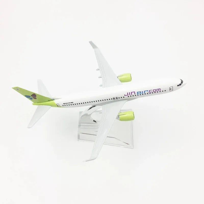 16cm Aircraft Diecast B737 Jin Air Airlines 1/400 Metal Scale Aircraft Simulation Alloy Passenger Model Toy For Children Collect