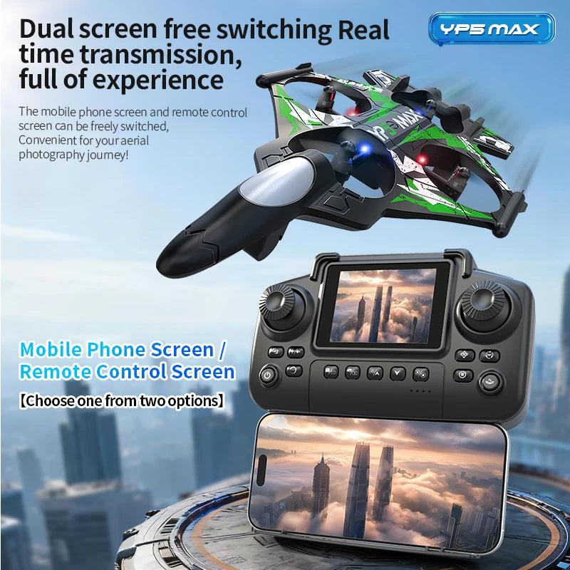 YP5MAX FPV Drone 4K HD Camera Screen Remote Control launch Hovering Circling Flight EPP Anti-Collision Easy Control Kid Toy Gift
