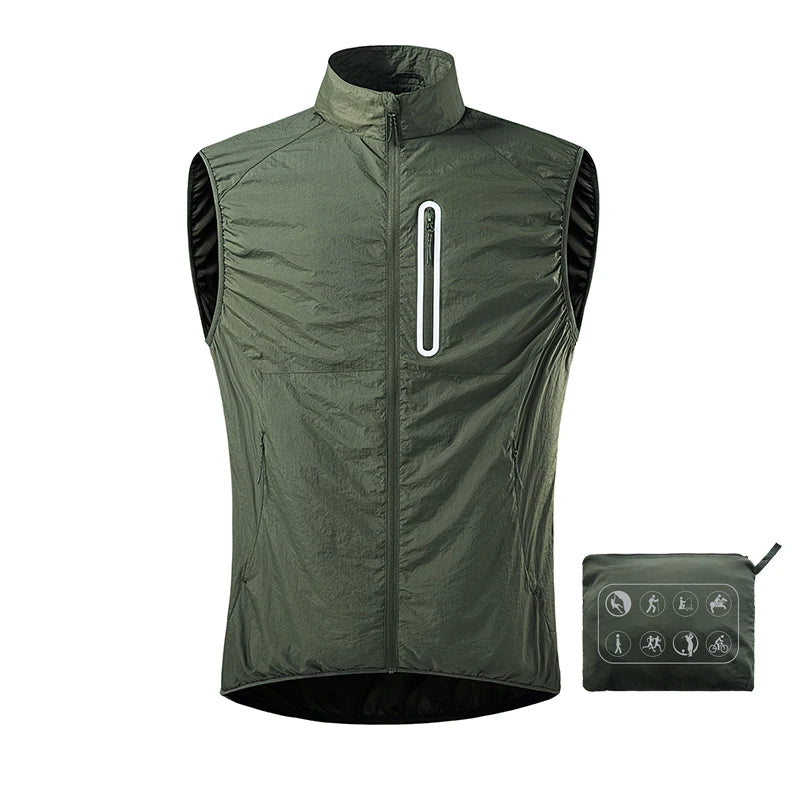 JNLN Summer Working Vest Men Women Waterproof Self-Storage Running Vests Unisex Mountaineering Camping Hiking Sleeveless Jacket