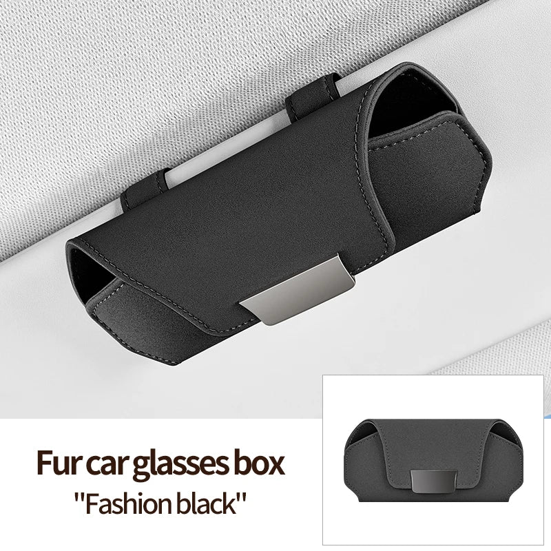 Universal Car Sunshade Sunglasses Organizer  Damage-Free Installation Interior Sunscreen Holder  Scratch-Resistant Sunglass Stor