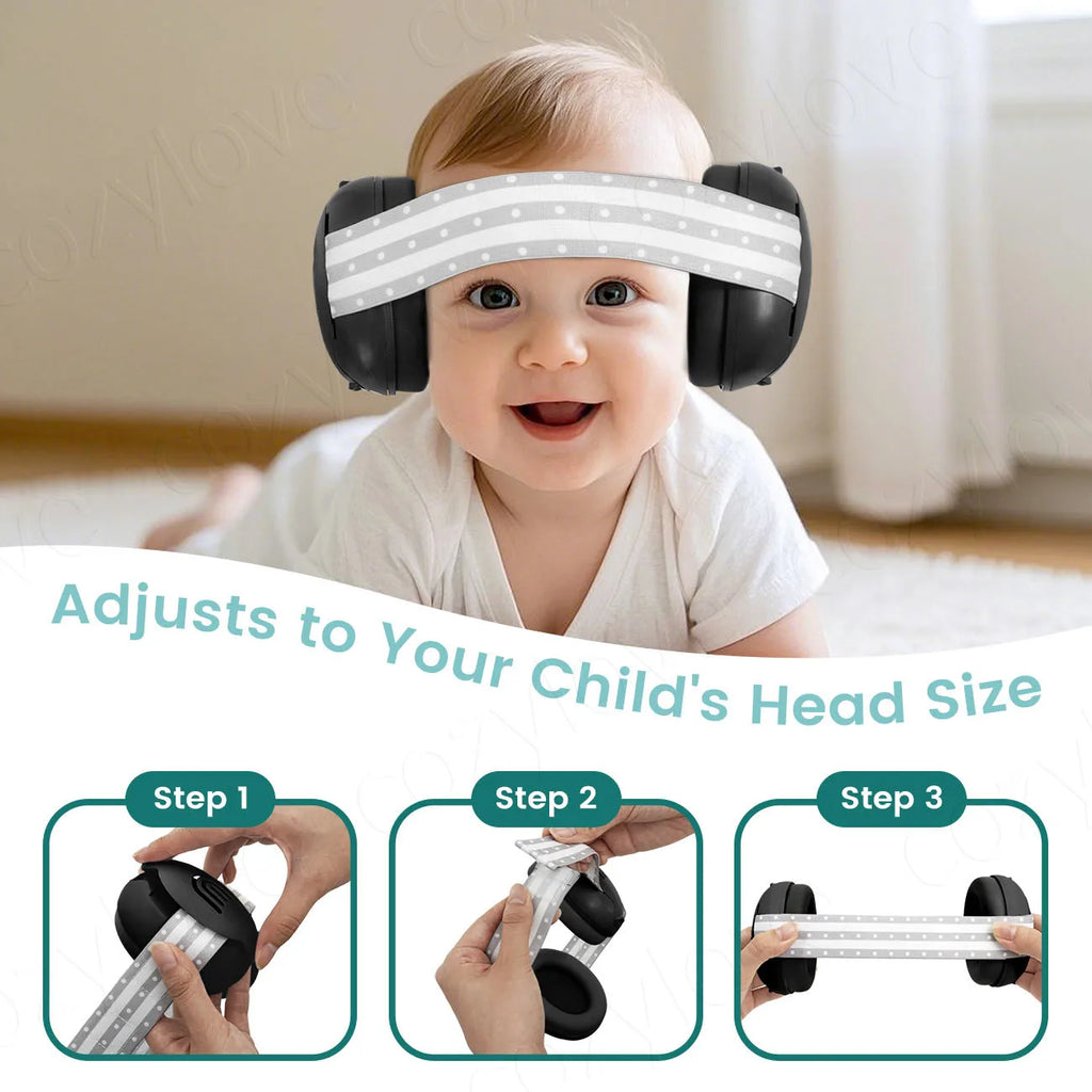 2-in-1 Adjustable Baby Kids Noise Cancelling Earmuffs, Dual Stage Convertible Infant Sound Proof Earmuffs for Newborn to Toddler