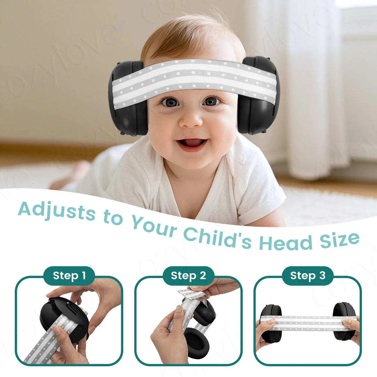 2-in-1 Adjustable Baby Kids Noise Cancelling Earmuffs, Dual Stage Convertible Infant Sound Proof Earmuffs for Newborn to Toddler