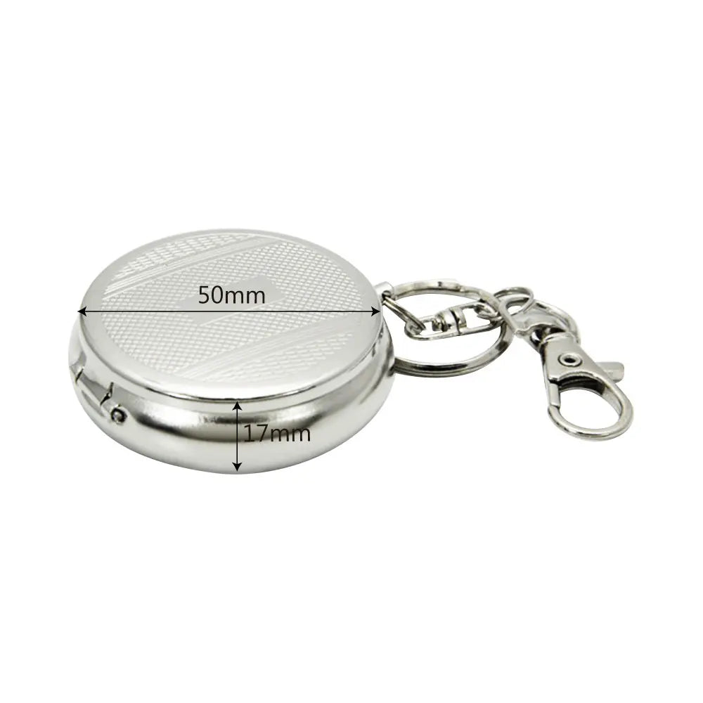 Portable Vehicle Cigarette Ashtray Ashtray with Key Chain Pocket Ashtray Mini Stainless Steel