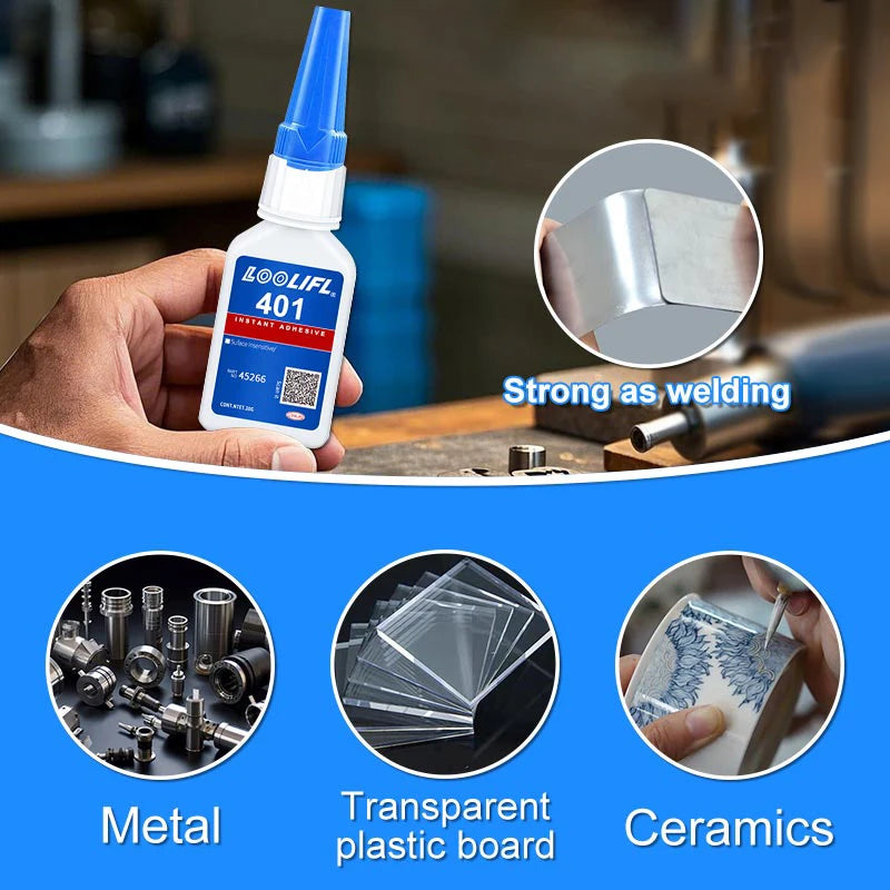 Loctite 401 Quick Glue Instant Fast Adhesive - Super Strong Multi-Purpose Colorless Liquid for DIY Repair And Bonding