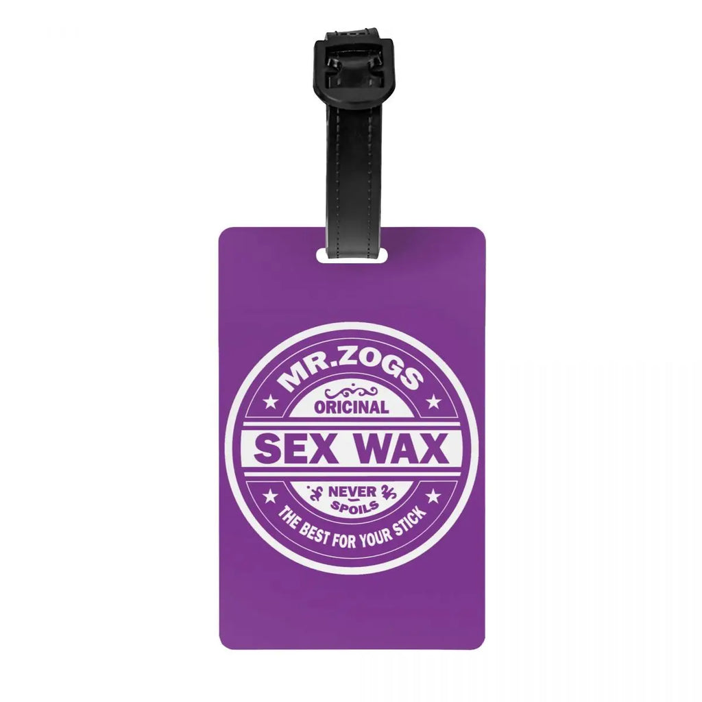 Custom Mr Zogs Sex Wax Luggage Tag With Name Card Surfing Surf Gift Privacy Cover ID Label for Travel Bag Suitcase