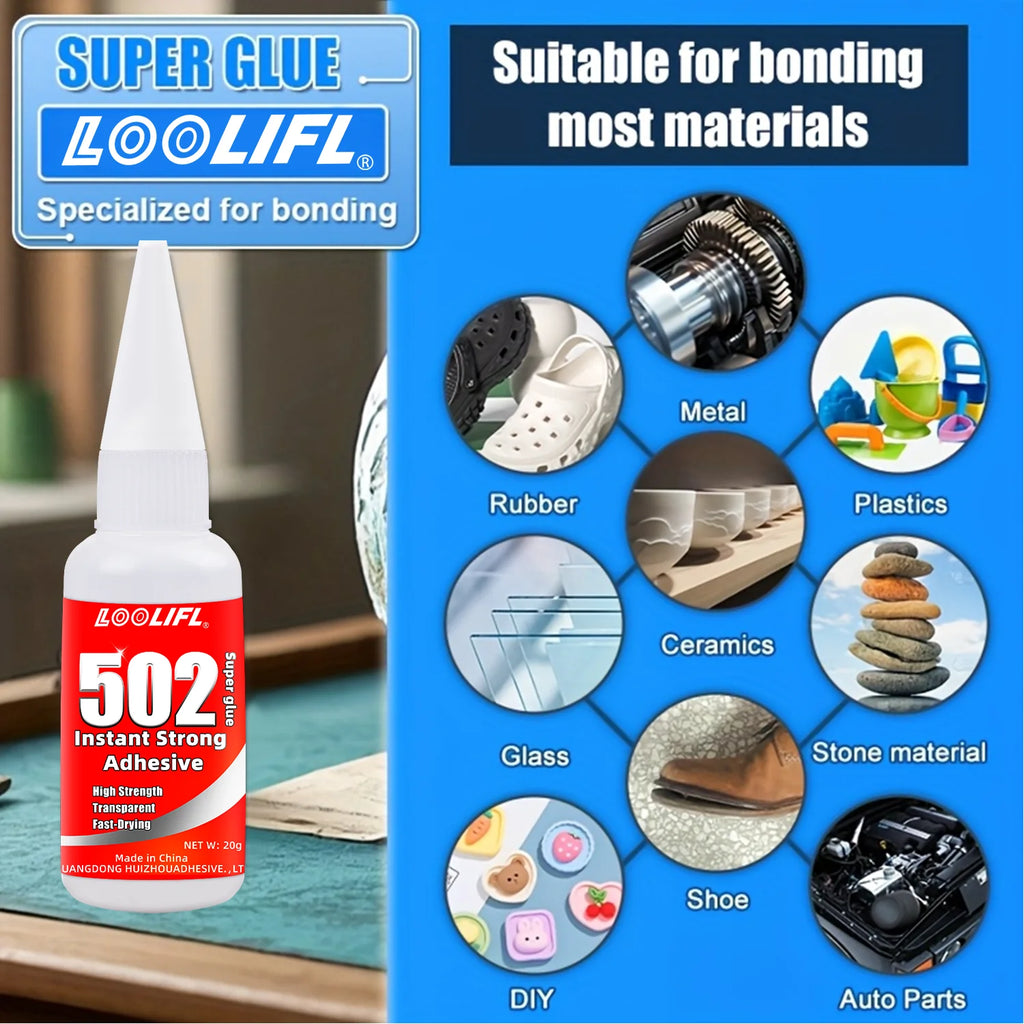 5-10pcs 502 Super Glue Instant Quick-drying Cyanoacrylate Adhesive Leather Rubber Glass Wood Metal Strong Bond Liquid Glue Tool