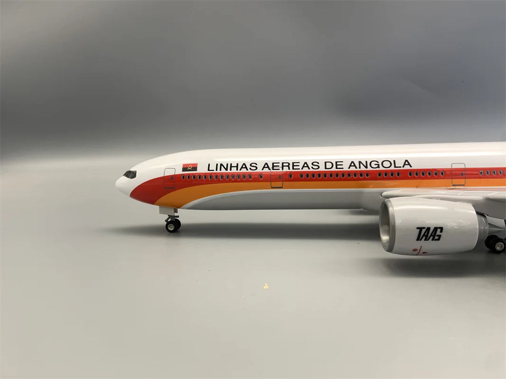 47CM scale plane B777 Angola Airlines Resin miniature airplane toy W Light Landing Gear Souvenir Plane Toy