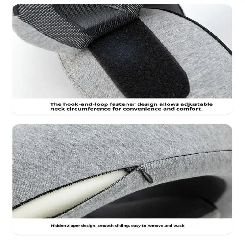 High-Density Memory Foam Neck Travel Pillow 360° Surround Support Ergonomic Design for Airplane Travel Comfort