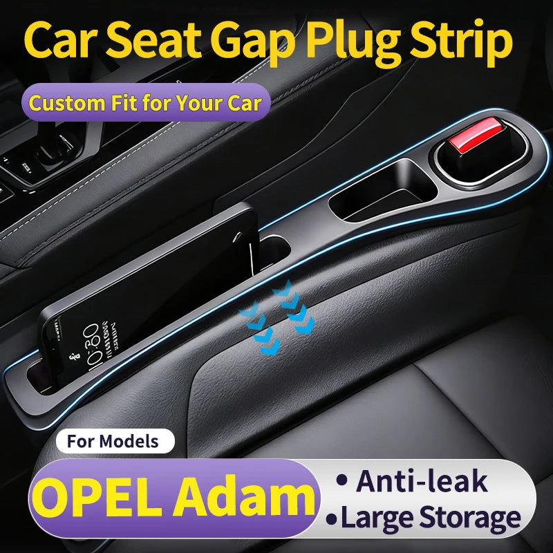 Auto Seat Leak Proof Strip For OPEL Adam Plug-And-Play Car Seat Gap Seal Strip No Leg Space Occupied Expand Interior Side Storag
