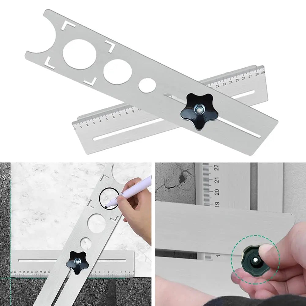 1pcsAdjustable Tile Locator To Wall Marking Position Ruler Ceramic Hole Cutter Tile Drill Marble Opener Construction Tool