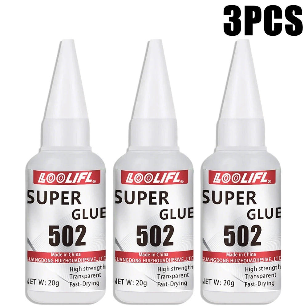 502 Super Instant Glue Fast Curing Strong Bond Low Odor Multi Material Repair Adhesive for Metal Wood Plastic Ceramic Leather
