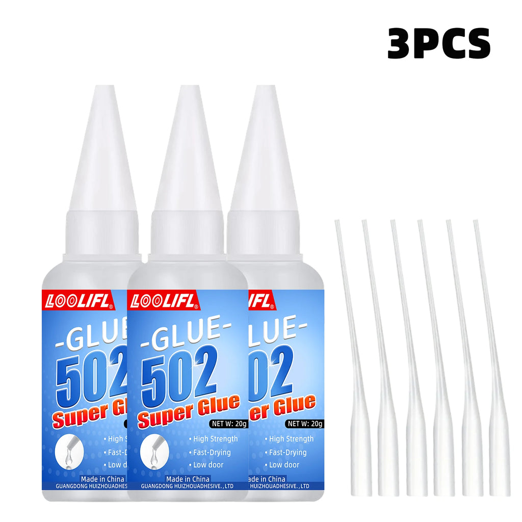502 Super Glue 20g 1-5pcs Instant Strong Bond Adhesive Fast Dry Universal Glue for Plastic Wood Metal Rubber Ceramic DIY Repair