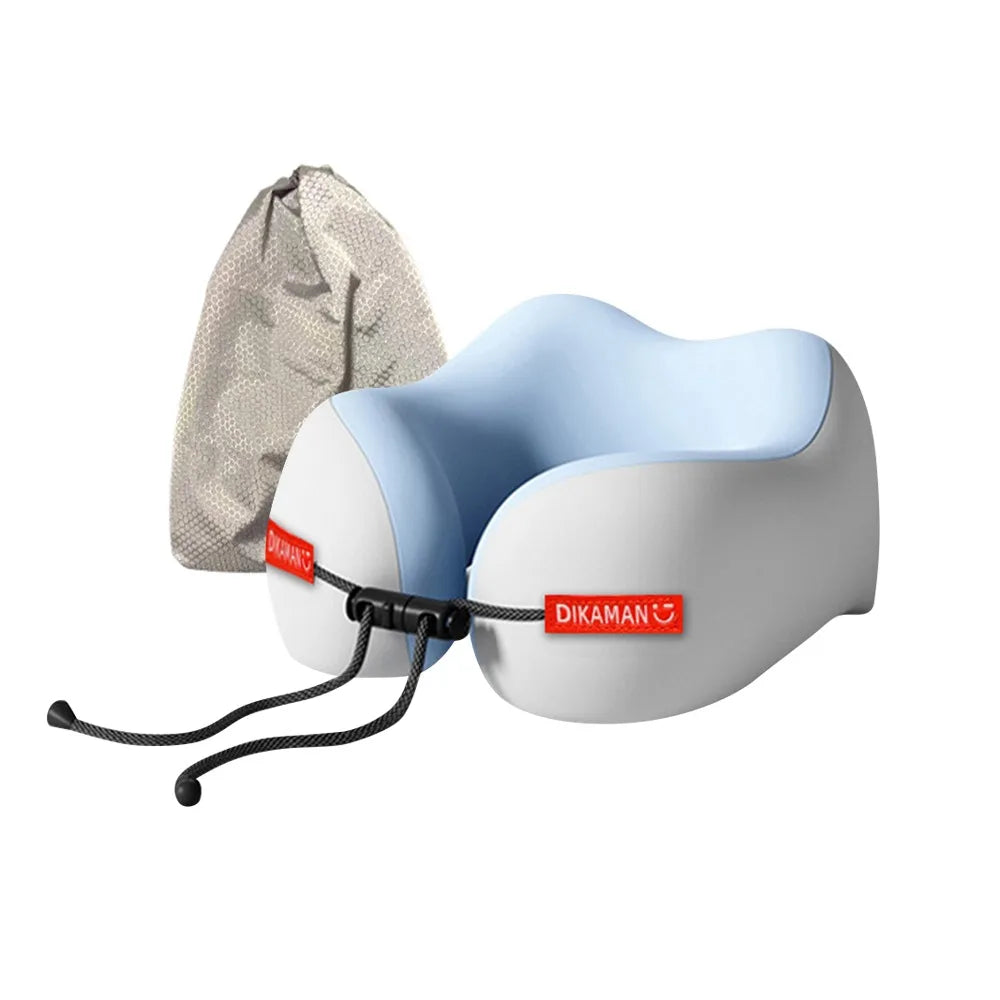 Portable U-shaped Pillow Press-inflatable Ergonomic Travel Pillow Double Hump Design Cervical Pillow