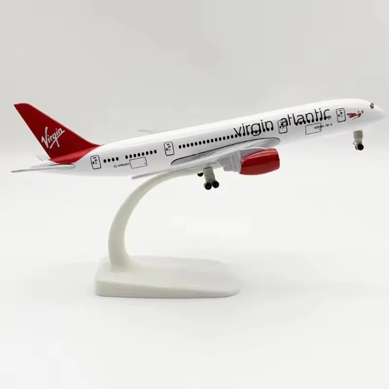 20cm Virgin Atlantic B787 Airline Model Plane Alloy Metal Die-Cast Airplane Souvenir Hobby Collection Toy Planes Scale Aircraft