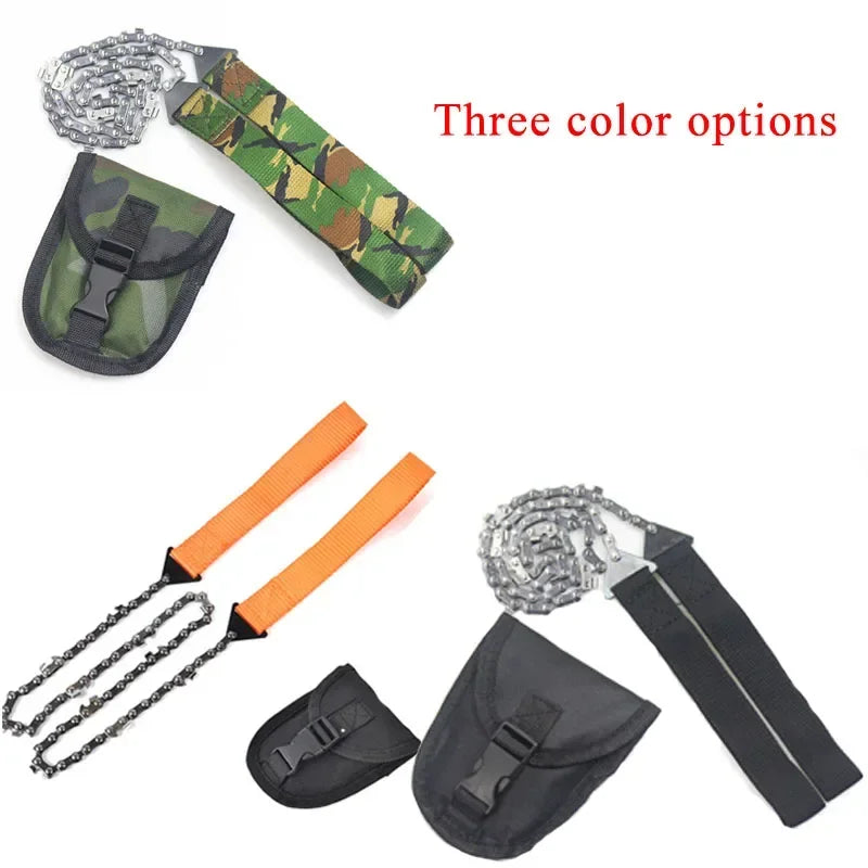 11 Tooth Portable Hand Zipper Saw Outdoor Chain Wire Saw Manganese Steel Pocket Wire Saw 24 Inch Garden Pruning tools