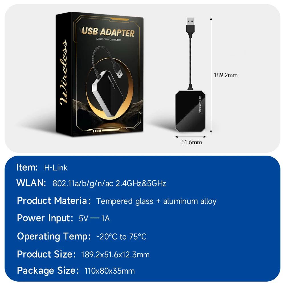 HEYINCAR Carbitlink Wired to Wireless Android Auto Box Wireless CarPlay Adapter 2 in 1 Smart Car Ai Box Auto Connect Plug & Play