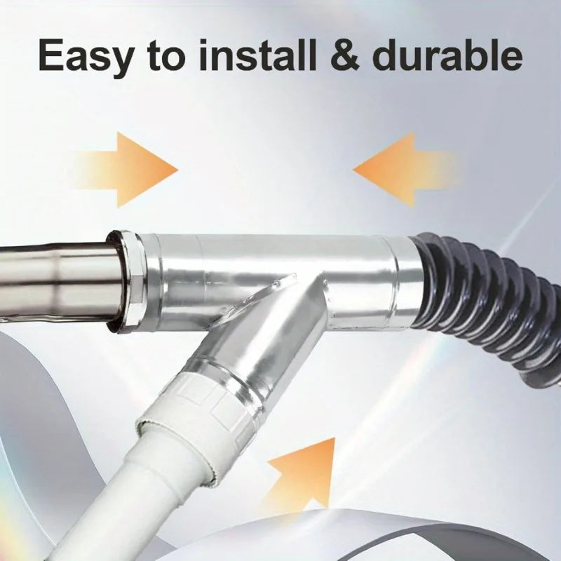 1PC 3 Way Duct Hose Connector 45 Degree Y Shaped Exhaust Fan Dryer Vent Hose Metal Bathroom Ventilation Vent Duct Splitter Tool