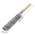 1pc Portable BBQ Grilling Basket Stainless Steel Nonstick  Mesh for Meat Vegetable Hamburger Barbecue Tool