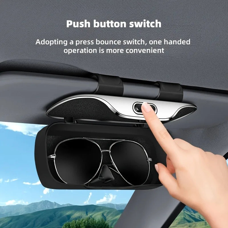 Car-Mounted Eyeglass Case Sunglasses Holder Driver Co-Pilot Storage Box Eyewear Frame Sunshade Board Accessory