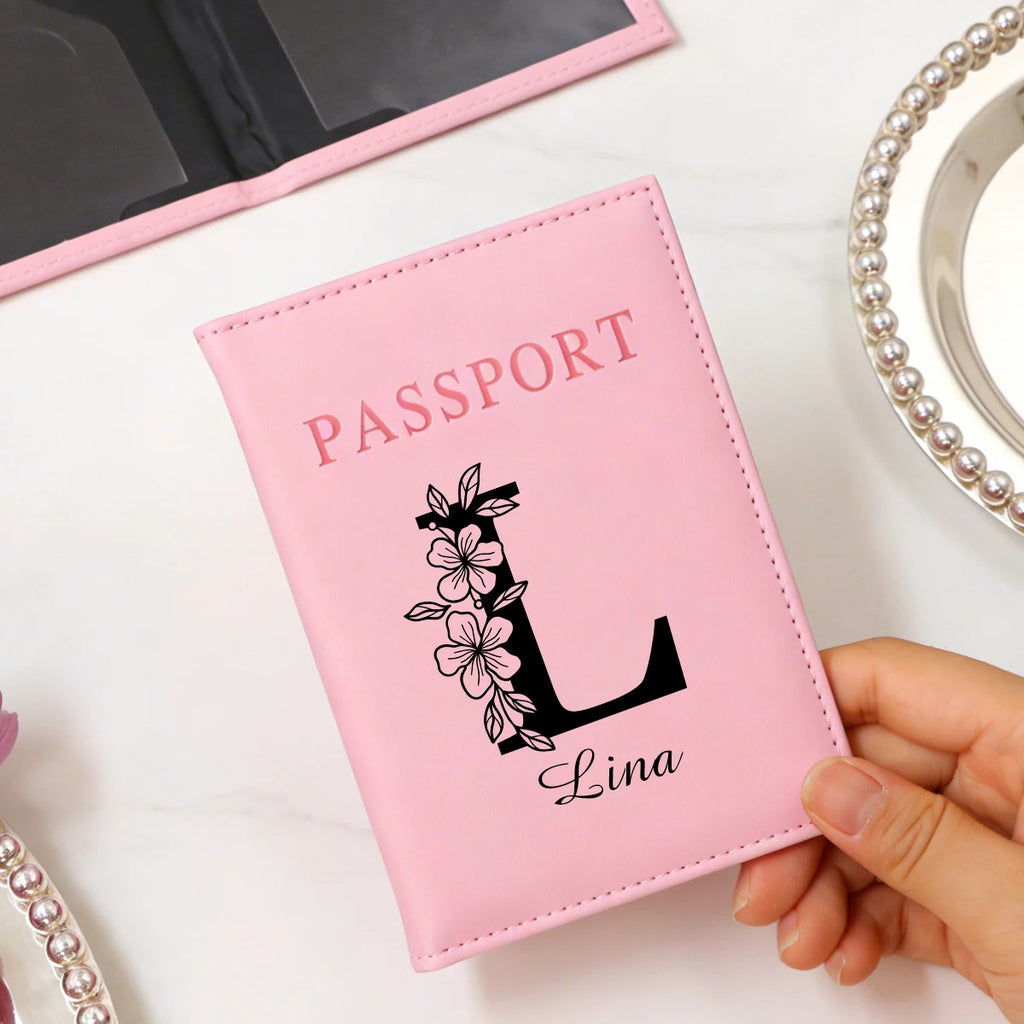 Custom Name Passport Holder For Travel,Personalized Letter Leather Passport Holder,Customized Travel Passport Holder For Women,
