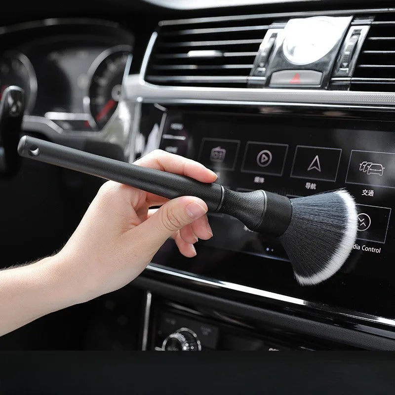 Car Interior Cleaning Brush Set Soft Bristle Non-Scratch Air Vents Dashboard Crevices Dust Remover Angle Adjustable Detailing