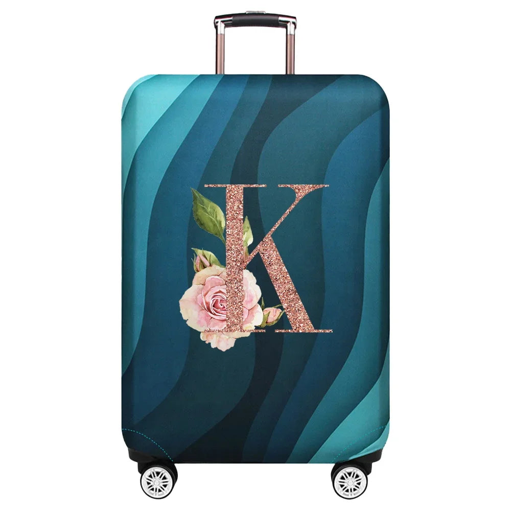 Luggage Covers 18-32inch Protector Travel Luggage Suitcase Protective Cover Stretch Dust Covers Print Rose Gold Letter Series