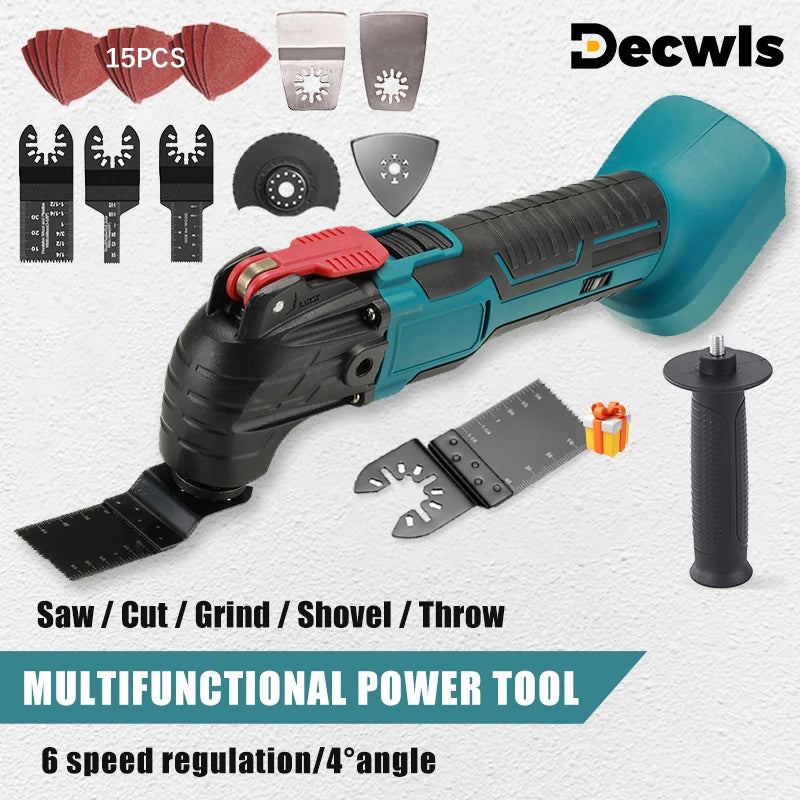 170W Electric Cordless Oscillator, 6-Gear Settings, 5000-20000r/Min, for Sawing/Cutting/Shoveling, For 18V/21V Makita Battery