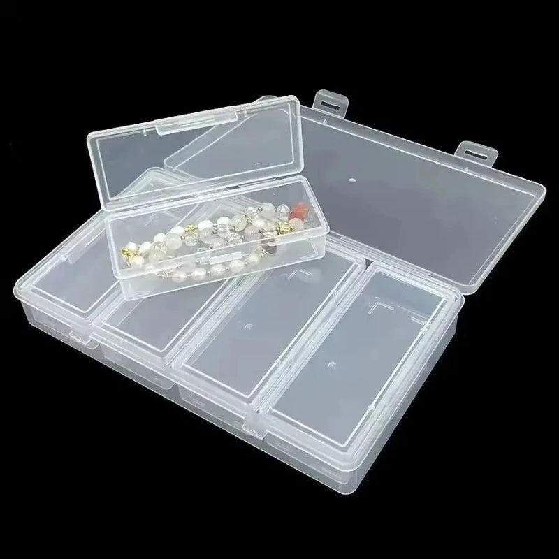 1pc Adjustable Dividers Clear Plastic Storage Organizer Box - Craft & Sewing Supplies Container with Removable Compartments