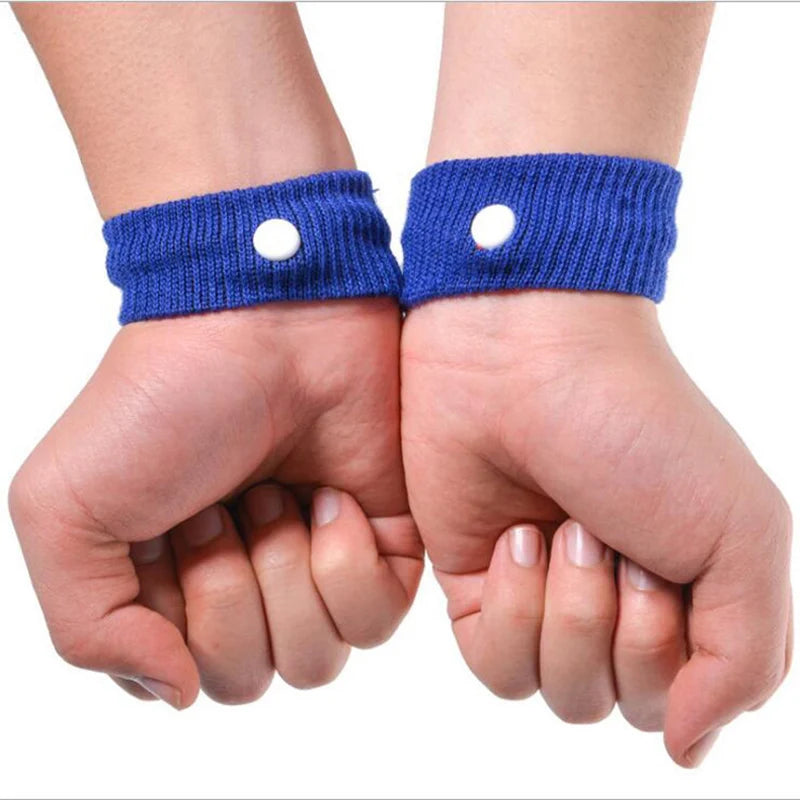 2Pcs Travel Sports Sickness Wristbands Carsickness Seasick Anti Nausea Wrist Bands Sickness Strap Bracelet Band Car Accessories