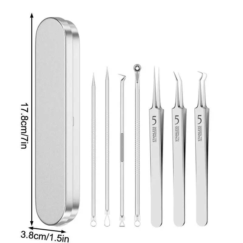 7/8Pcs Blackhead Remover Kit Professional Blackhead  Needle Skin Care Tools Stainless Steel Pimple Extraction Tools