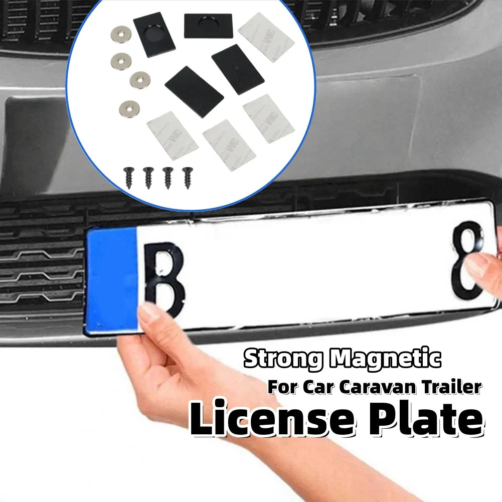 RV Number Plate Holder Clamp Strong Magnetic Universal License Plate RV Exterior Accessories For Car Caravan Trailer Motorcycle