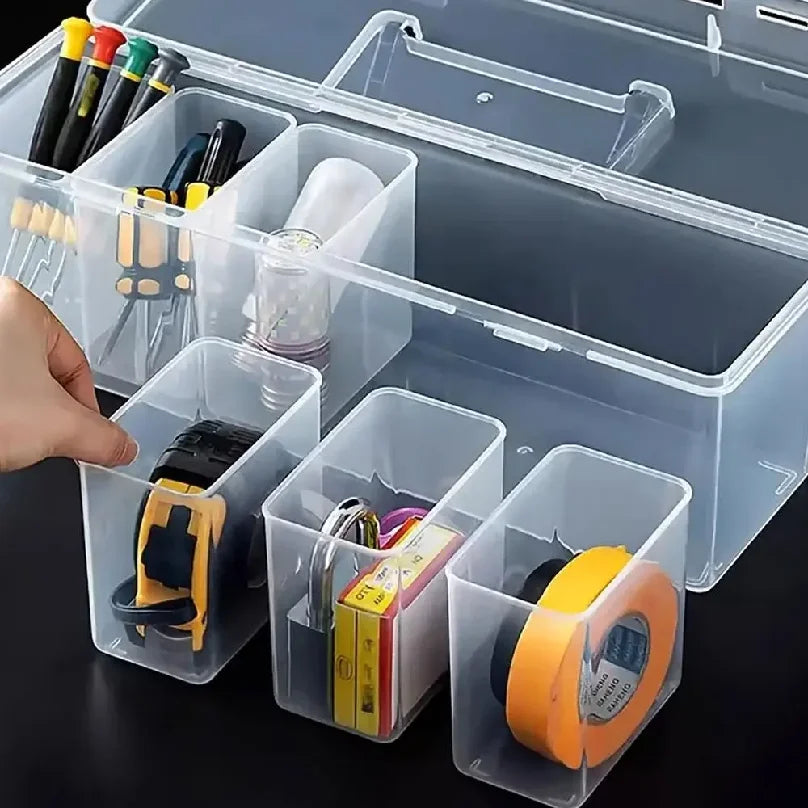 Tool Parts Storage Box Set Multi-Compartment Tool Organizer Multi Functional Small Accessory Sorting Case Toolbox With Handle
