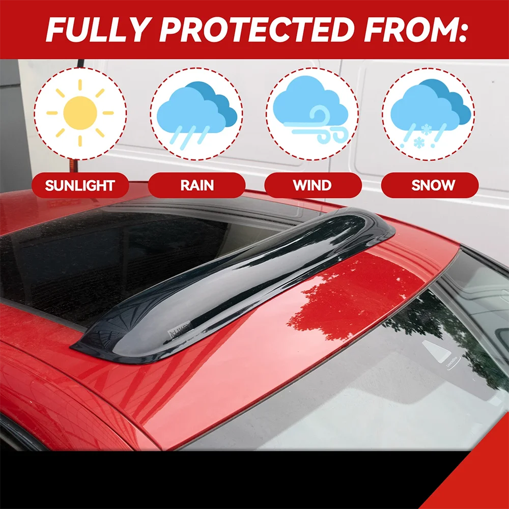 RV Window Sun Visor Rain Visor Car Sunroof Deflector Windproof Rainproof For Car Roof Skylight Motorhome Window Universal Shade