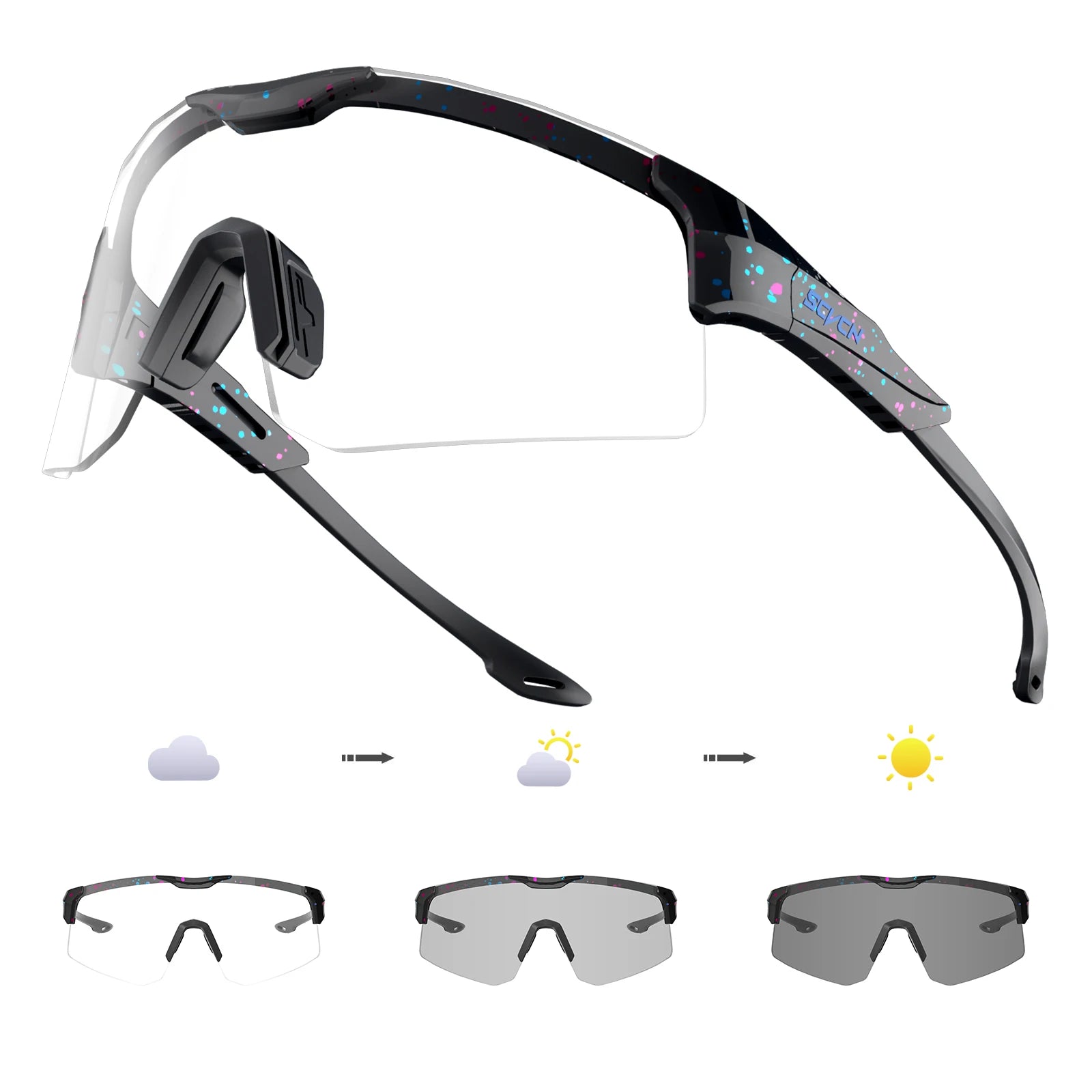 SCVCN Sports Sunglasses Cycling Glasses MTB Riding Speed Skating UV400 Fishing Goggles Man Woman Bike Bicycle Hiking Eyewear