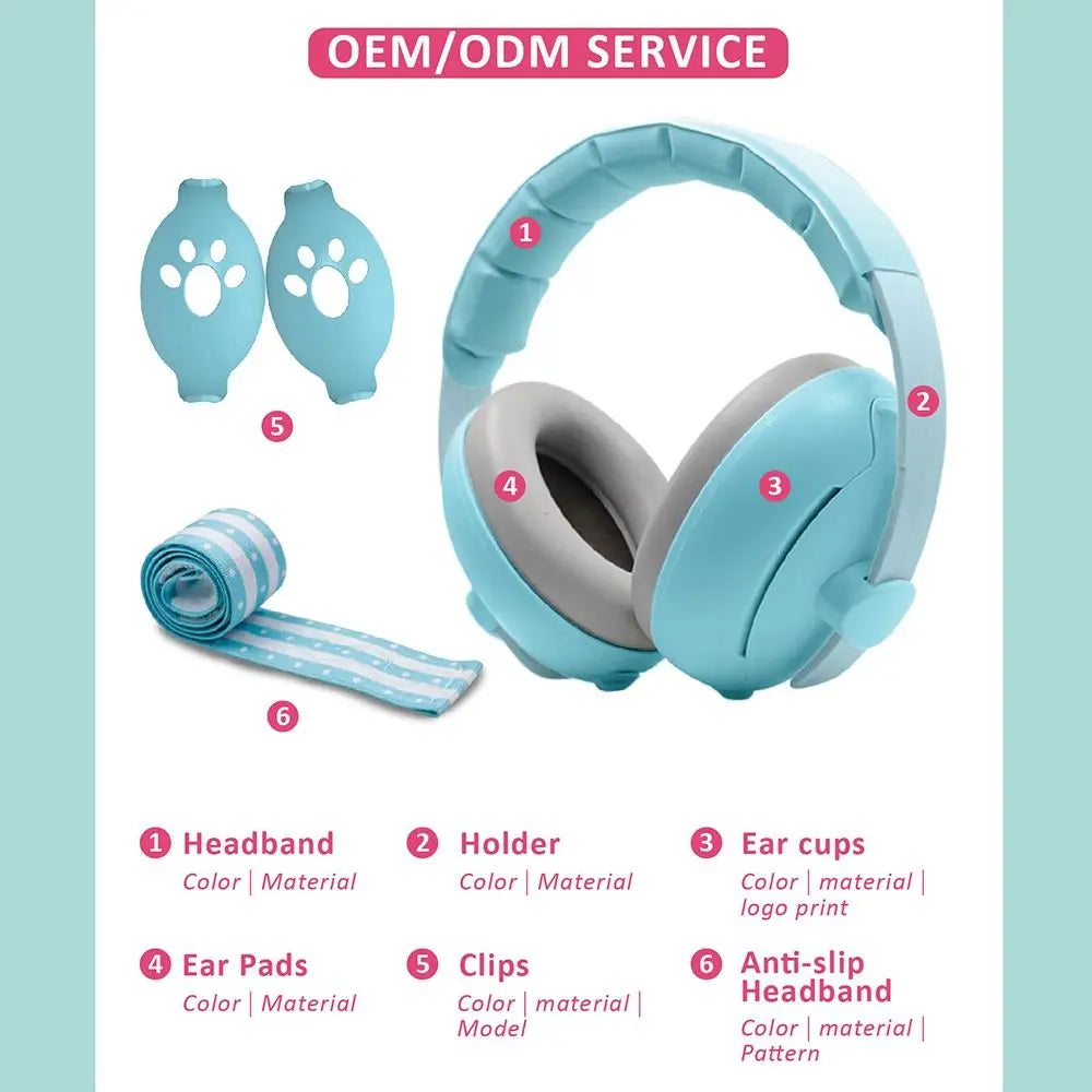 Convertible Design 2-in-1 Baby Ear Muffs Comfortable Noise-proof Toddler Noise Reduction Earmuffs Sleep Improvement
