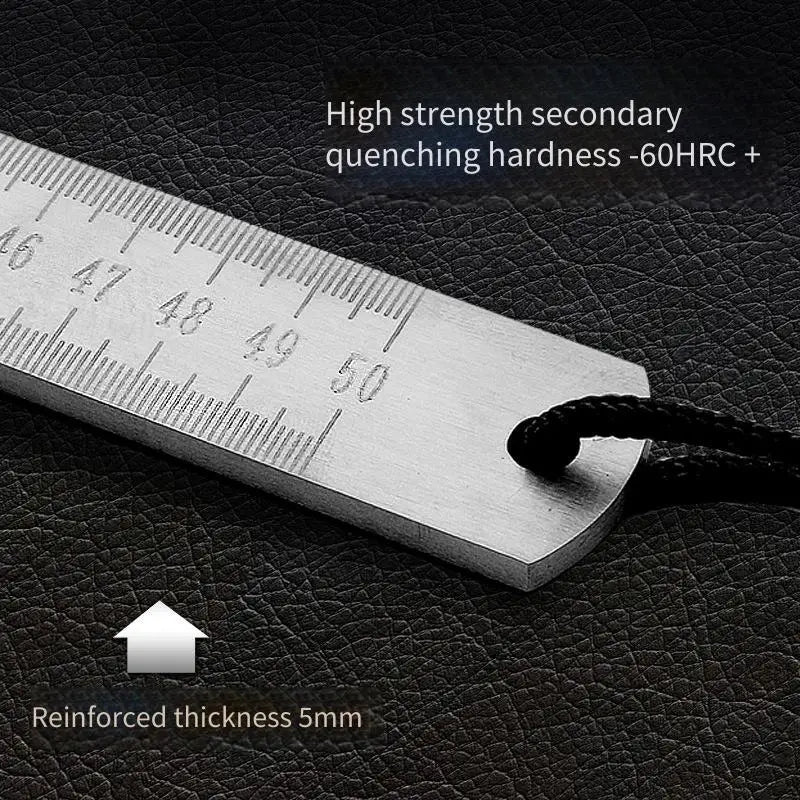 50cm Thickened Stainless Steel Discipline Ruler - Car Window-Breaking Tool, High-Hardness Forged Measuring Straight Ruler